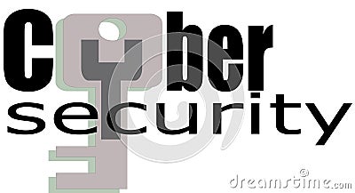 CyberSecurity Word conceptual Illustration Icon. Stock Photo