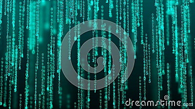 Cyberspace background with a set of numbers. Big data visualization. Abstract matrix. Technology or science banner. 3d Stock Photo