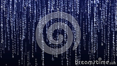 Cyberspace background with a set of numbers. Big data visualization. Abstract matrix. Technology or science banner. 3d Stock Photo