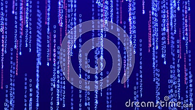 Cyberspace background with a set of numbers. Big data visualization. Abstract matrix. Technology or science banner. 3d Stock Photo