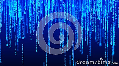 Cyberspace background with a set of numbers. Big data visualization. Abstract matrix. Technology or science banner. 3d Stock Photo