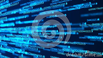 Cyberspace background with a set of numbers. Big data visualization. Abstract matrix. Technology or science banner. 3d Stock Photo