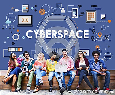 Cyberspace Globalization Connection Networking Technology Concept Stock Photo