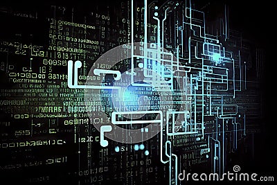 Cyberspace is a term used to describe the digital world or virtual space that exists in the computer networks Stock Photo