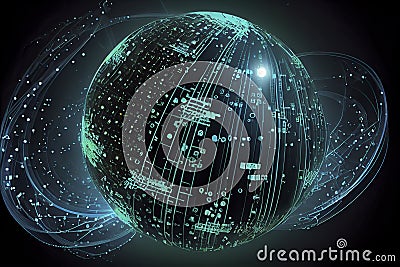 Cyberspace is a term used to describe the digital world or virtual space that exists in the computer networks Stock Photo