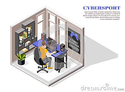 Cybersport Isometric Composition Vector Illustration