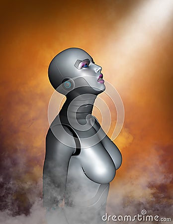 Cyborg Android Robot Technology Woman Stock Photo