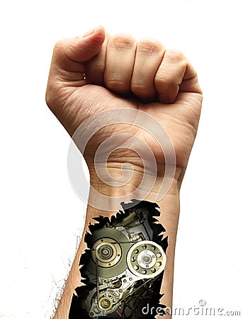 Cyborg arm Stock Photo