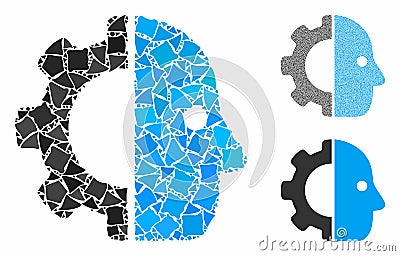 Cyborg gear Composition Icon of Joggly Parts Vector Illustration