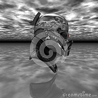 Cyborg head Stock Photo