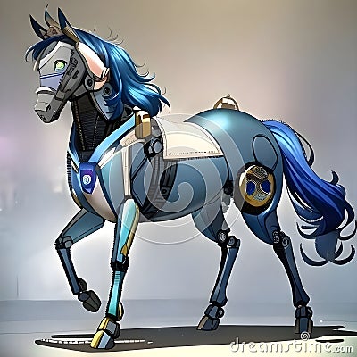 The Cyborg Horse Design AI model is a sophisticated artificial intelligence system specifically trained to generate Stock Photo