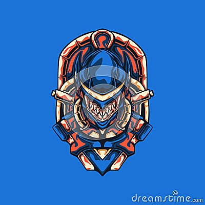 Cyborg Monster Illustration Vector Illustration