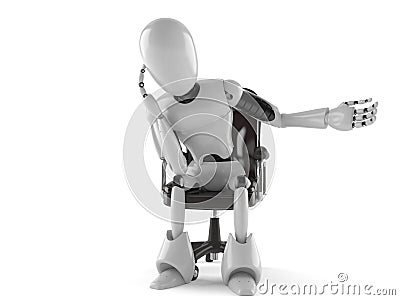 Cyborg sitting on armchair Stock Photo