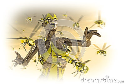 Cyborg wasp leader Stock Photo