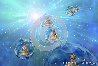 Cyborgs meditation Stock Photo