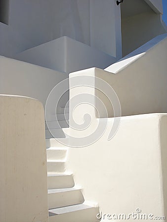 Cyclades Greek Stairs Sunshine 2 Stock Photo