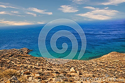 Anafi island in Greece Stock Photo