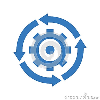 Cycle, circle, refresh, rotation, update, setting icon. Blue vector design Vector Illustration