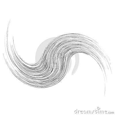Cycle design element with contort, spin effect. Abstract swerve circlet spiral Vector Illustration