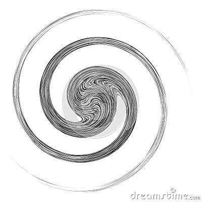 Cycle design element with contort, spin effect. Abstract swerve circlet spiral Vector Illustration