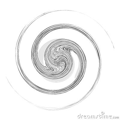 Cycle design element with contort, spin effect. Abstract swerve circlet spiral Vector Illustration
