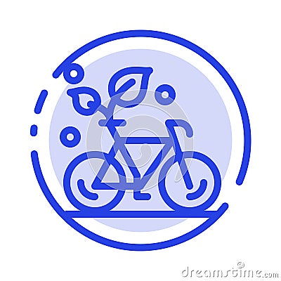 Cycle, Eco, Friendly, Plant, Environment Blue Dotted Line Line Icon Vector Illustration