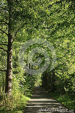 Cycle and footpath on old railway line Lancaster Stock Photo
