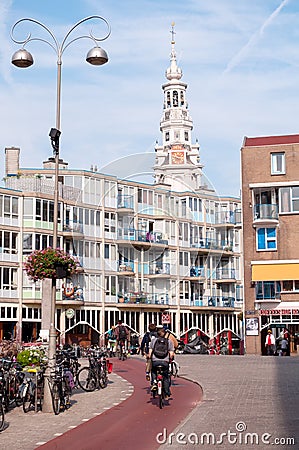 Cycle lane in Amsterdam Editorial Stock Photo