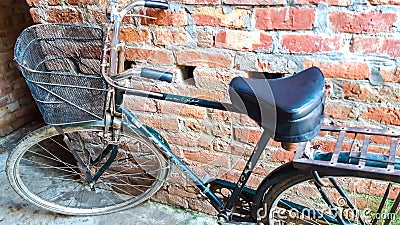 A Cycle Parked In The House. Closeup. Editorial Stock Photo