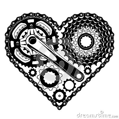 Cycle parts heart shape Stock Photo
