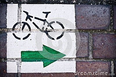 Cycle path sign Stock Photo