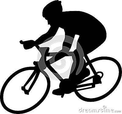 Cycle Racing Silhouette Vector Illustration