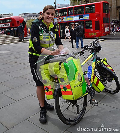 Emergency Cycle Responders London Editorial Stock Photo