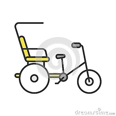 Cycle rickshaw color icon Vector Illustration