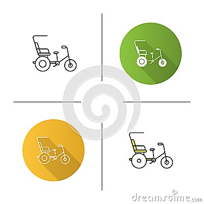 Cycle rickshaw icon Vector Illustration
