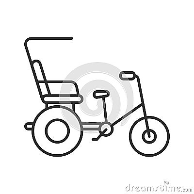 Cycle rickshaw linear icon Vector Illustration