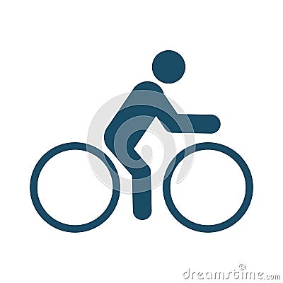 Cycler, cycling race icon on white background. Sports pictogram, icon set illustration Cartoon Illustration