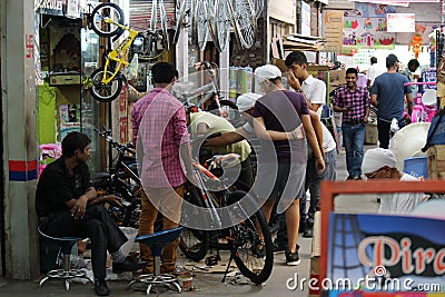 Jhandewalan Cycle Market, New Delhi Editorial Stock Photo