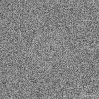 Cyclic Symmetric Multiscale Turing Pattern. Monochrome texture Vector Illustration