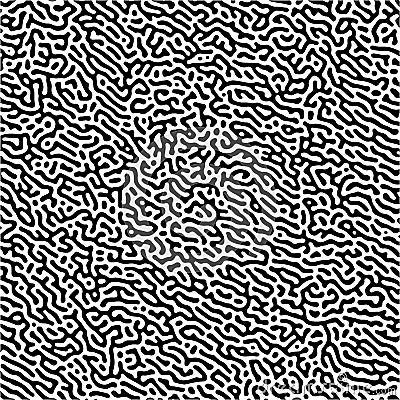 Cyclic Symmetric Multiscale Turing Pattern. Monochrome texture Vector Illustration