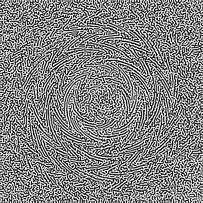 Cyclic Symmetric Multiscale Turing Pattern. Monochrome texture Vector Illustration