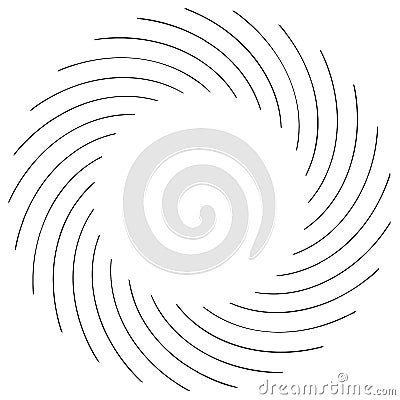 Cyclical circle, helix, volute element. Concentric shape with rotation, centrifuge, gyration effect. Twist, swirl vector Vector Illustration