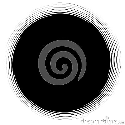 Cyclical circle, helix, volute element. Concentric shape with rotation, centrifuge, gyration effect. Twist, swirl vector Vector Illustration