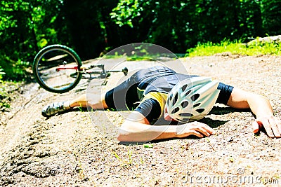 Cycling Accident Stock Photo