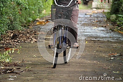 Cycling around the village, version 14 Stock Photo