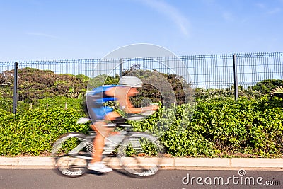 Cycling Athlete Motion Speed Blur Close-Up Action Stock Photo