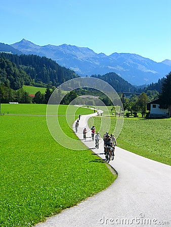 Cycling in the country Stock Photo