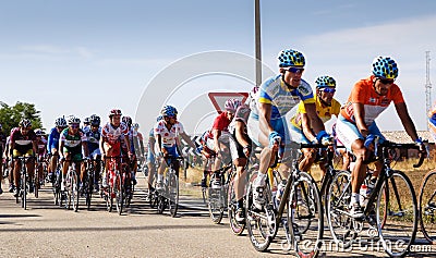 Cycling, cycling race with professional cyclists, third stage of the Cycling Tour in Spain Editorial Stock Photo