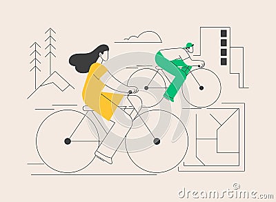 Cycling experiences abstract concept vector illustration. Vector Illustration