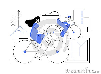 Cycling experiences abstract concept vector illustration. Vector Illustration